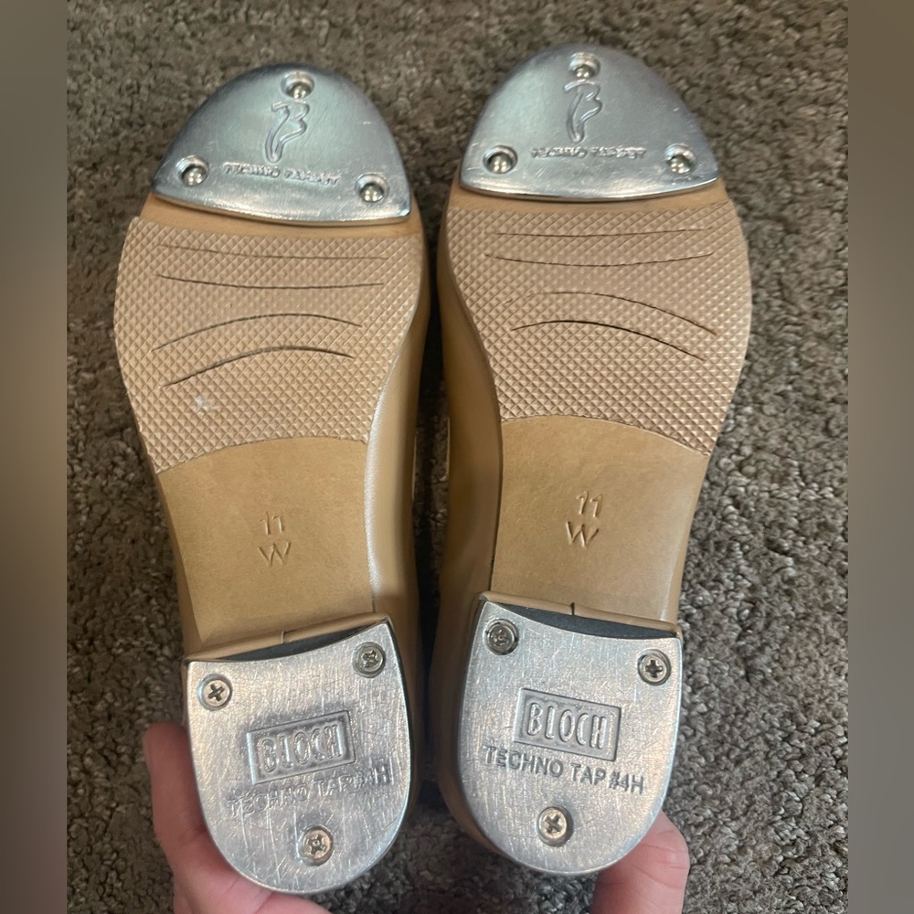 Little girls size 11W BLOCH Annie Tyette tan tap shoe - Picture 2 of 8